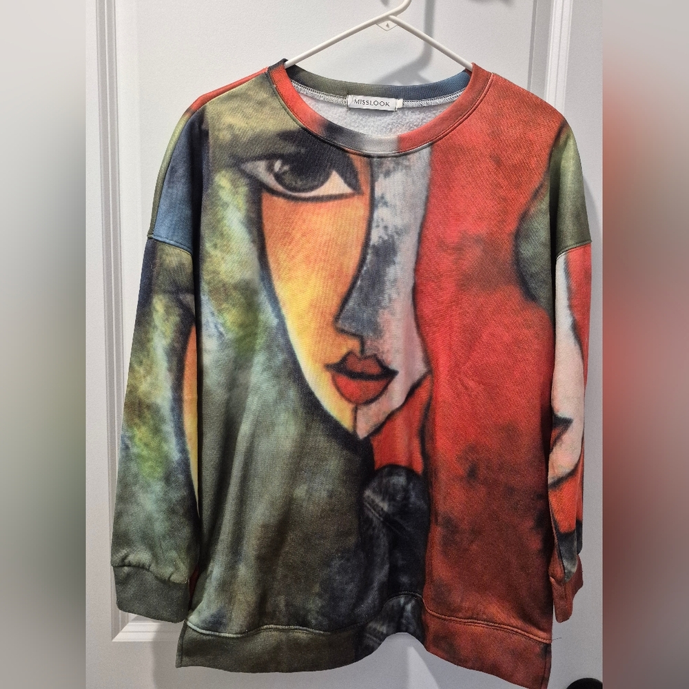 Colorful Abstract Face Sweatshirt